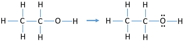 mark lone pairs on ethanol